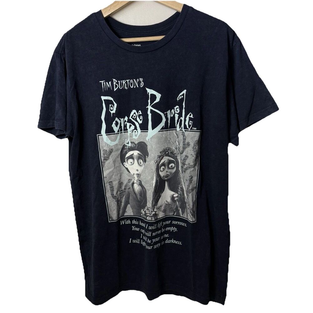 Tim Burton's Corpse Bride Movie T-Shirt XL Blue Hybrid Titular Dark Fantasy Dead